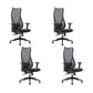 Sedia da scrivania moderna larga 25" Sedia da ufficio AirGrid nera traspirante