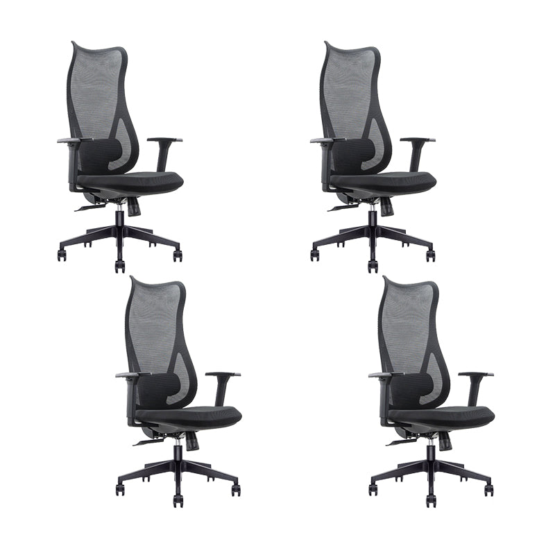 Sedia da scrivania moderna larga 25" Sedia da ufficio AirGrid nera traspirante