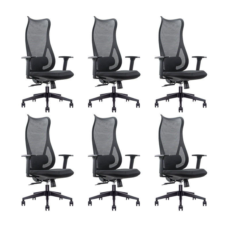 Sedia da scrivania moderna larga 25" Sedia da ufficio AirGrid nera traspirante