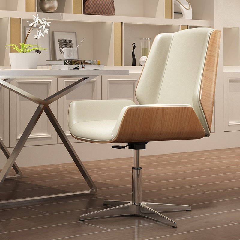 Zeitgenössischer Bürostuhl Faux Leder Aufgabe Mid Back Stuhl mit Rädern