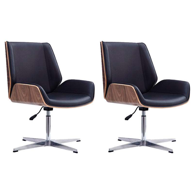 Zeitgenössischer Bürostuhl Faux Leder Aufgabe Mid Back Stuhl mit Rädern