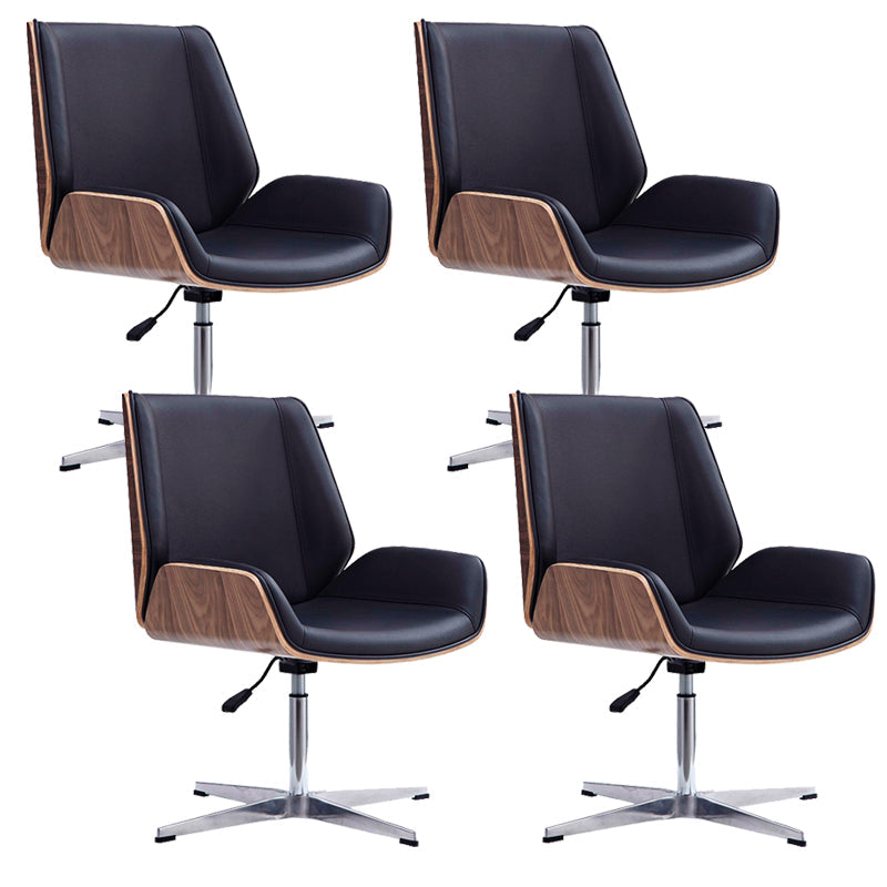 Zeitgenössischer Bürostuhl Faux Leder Aufgabe Mid Back Stuhl mit Rädern