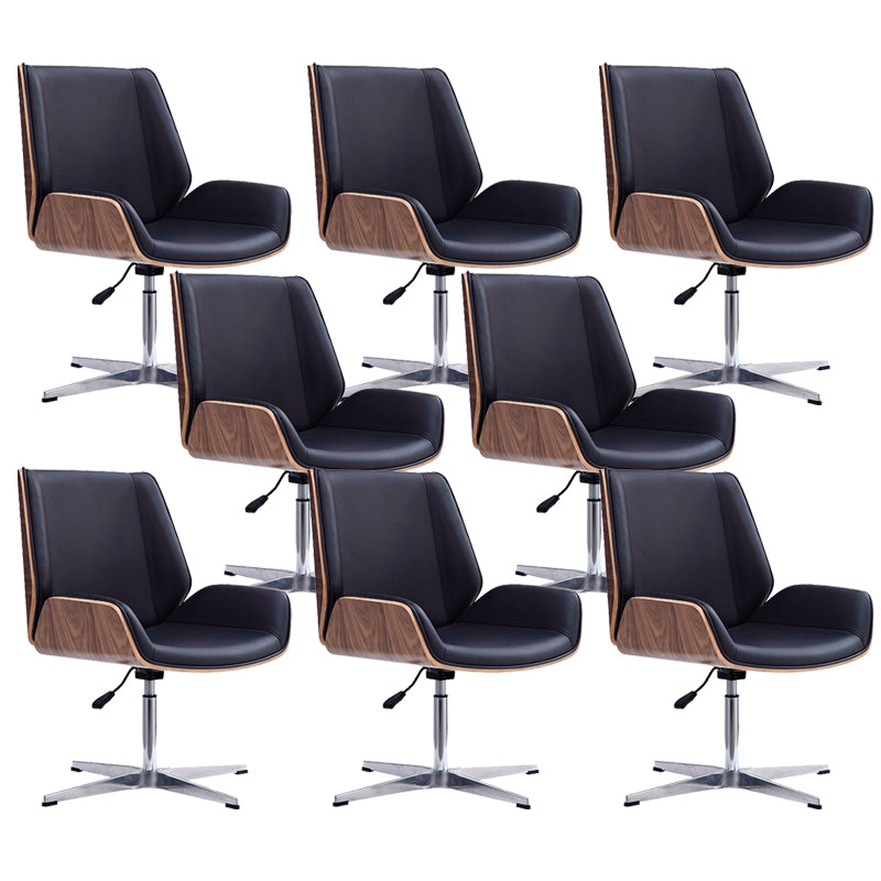 Zeitgenössischer Bürostuhl Faux Leder Aufgabe Mid Back Stuhl mit Rädern