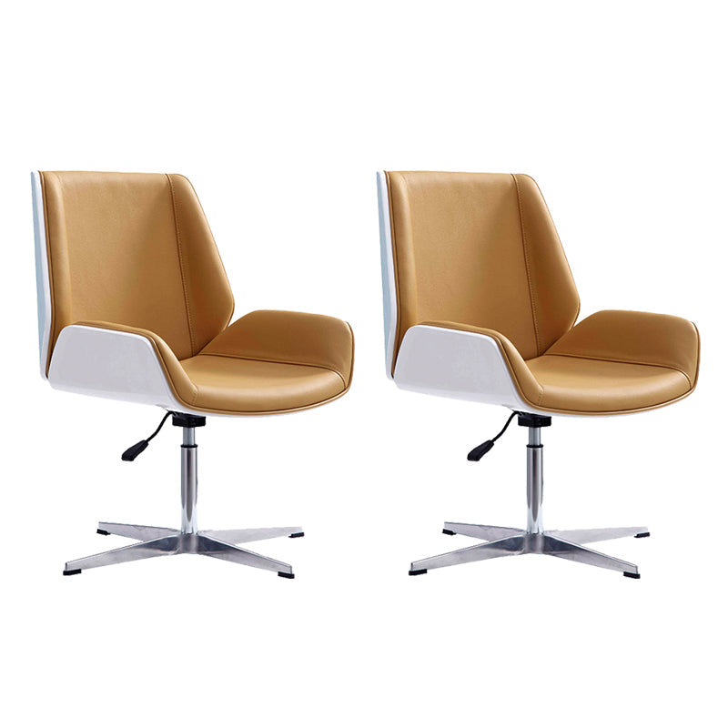 Zeitgenössischer Bürostuhl Faux Leder Aufgabe Mid Back Stuhl mit Rädern