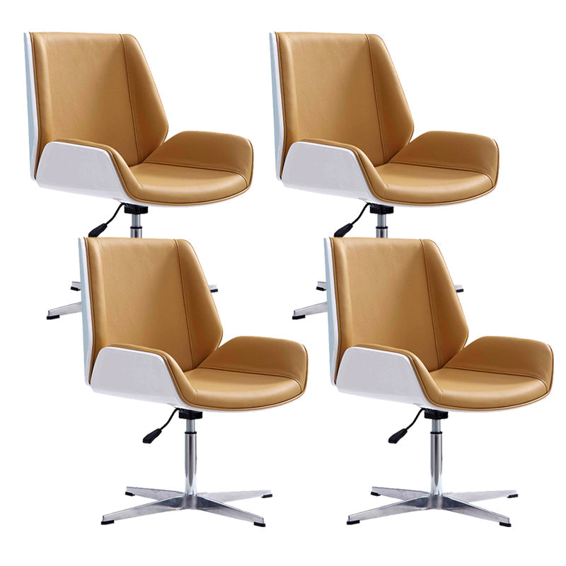 Zeitgenössischer Bürostuhl Faux Leder Aufgabe Mid Back Stuhl mit Rädern