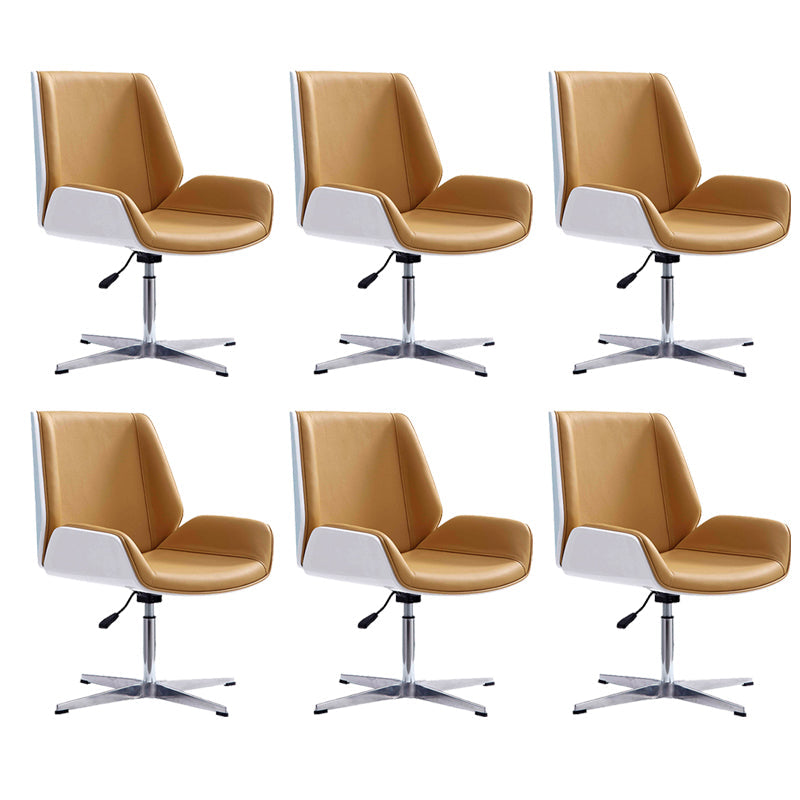 Zeitgenössischer Bürostuhl Faux Leder Aufgabe Mid Back Stuhl mit Rädern