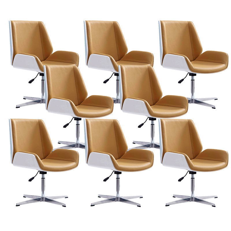 Zeitgenössischer Bürostuhl Faux Leder Aufgabe Mid Back Stuhl mit Rädern