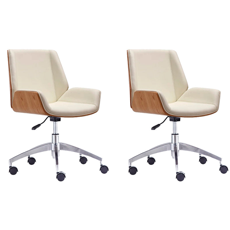 Zeitgenössischer Bürostuhl Faux Leder Aufgabe Mid Back Stuhl mit Rädern