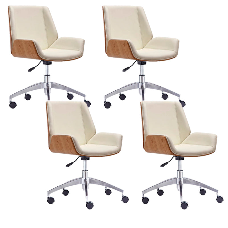 Zeitgenössischer Bürostuhl Faux Leder Aufgabe Mid Back Stuhl mit Rädern