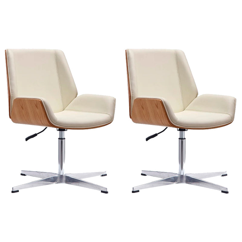 Zeitgenössischer Bürostuhl Faux Leder Aufgabe Mid Back Stuhl mit Rädern