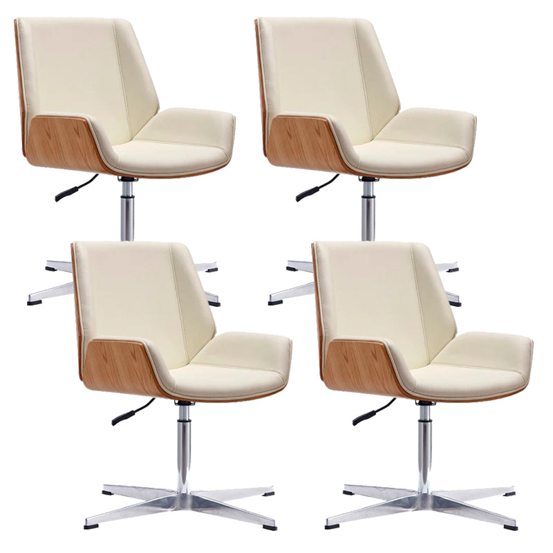 Zeitgenössischer Bürostuhl Faux Leder Aufgabe Mid Back Stuhl mit Rädern