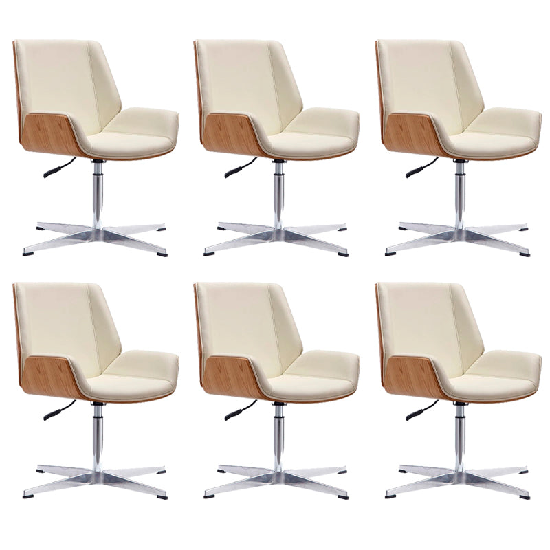 Zeitgenössischer Bürostuhl Faux Leder Aufgabe Mid Back Stuhl mit Rädern