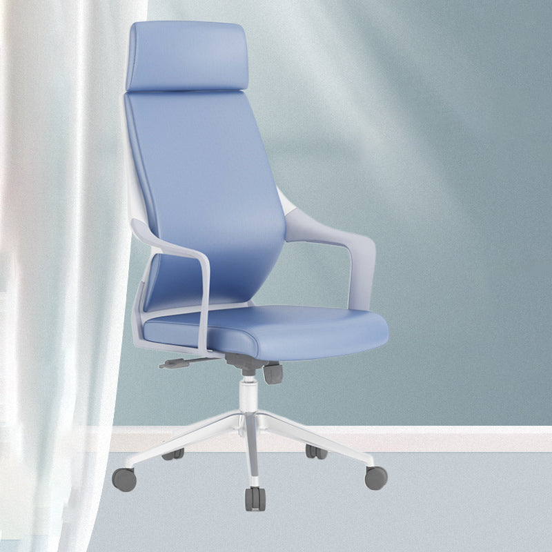 Chaise de bureau moderne en maille/cuir, chaise de conférence à dossier haut avec roulettes