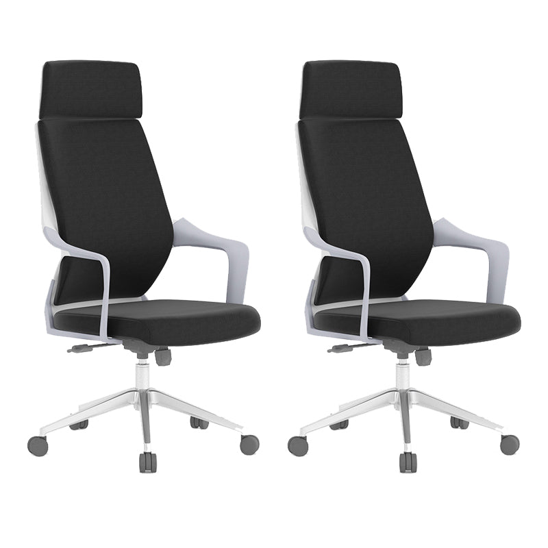 Chaise de bureau moderne en maille/cuir, chaise de conférence à dossier haut avec roulettes