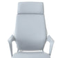 Chaise de bureau moderne en maille/cuir, chaise de conférence à dossier haut avec roulettes