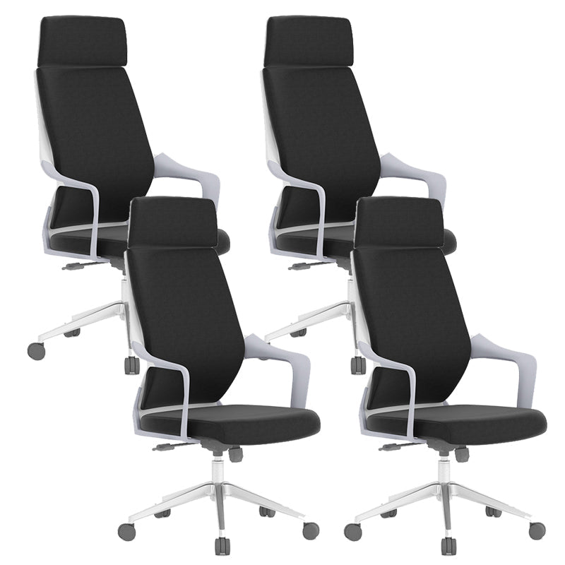 Chaise de bureau moderne en maille/cuir, chaise de conférence à dossier haut avec roulettes