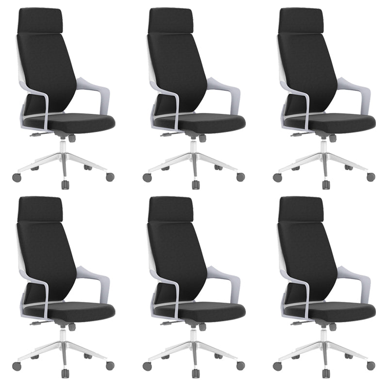 Chaise de bureau moderne en maille/cuir, chaise de conférence à dossier haut avec roulettes