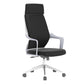 Chaise de bureau moderne en maille/cuir, chaise de conférence à dossier haut avec roulettes
