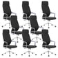 Chaise de bureau moderne en maille/cuir, chaise de conférence à dossier haut avec roulettes
