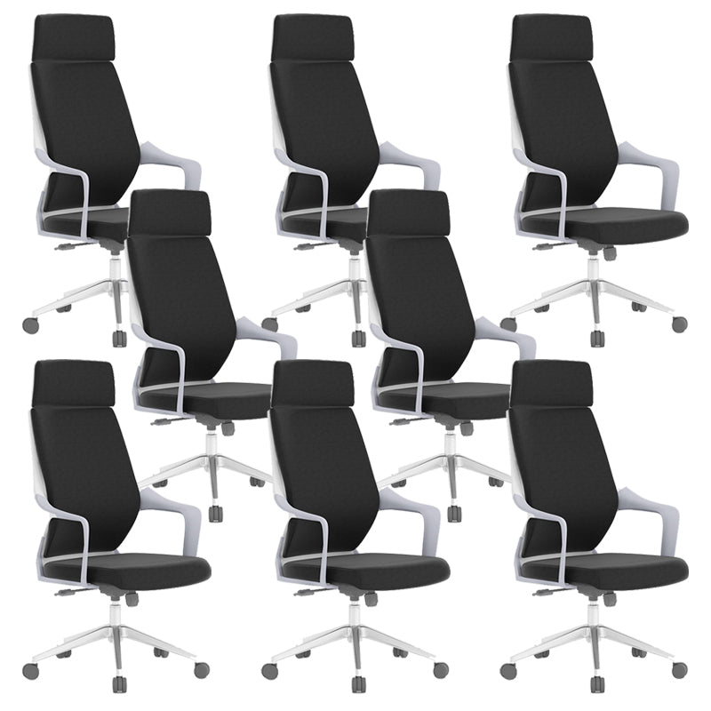 Chaise de bureau moderne en maille/cuir, chaise de conférence à dossier haut avec roulettes