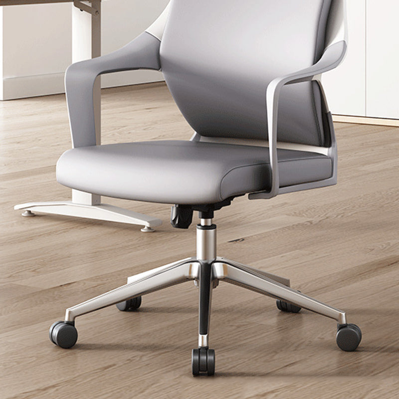 Chaise de bureau moderne en maille/cuir, chaise de conférence à dossier haut avec roulettes