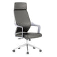 Chaise de bureau moderne en maille/cuir, chaise de conférence à dossier haut avec roulettes