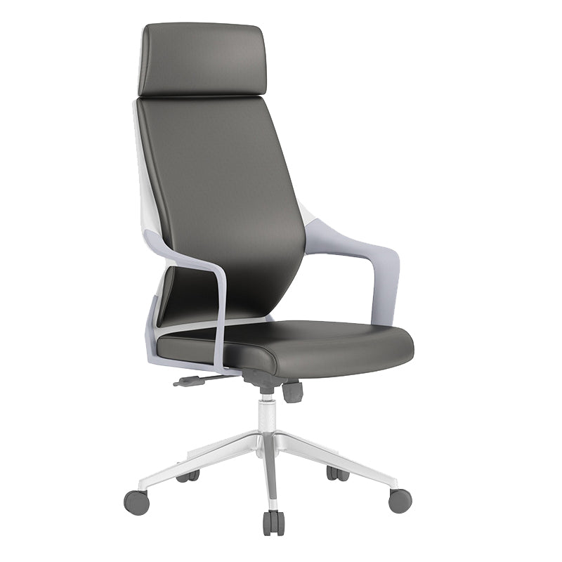 Chaise de bureau moderne en maille/cuir, chaise de conférence à dossier haut avec roulettes