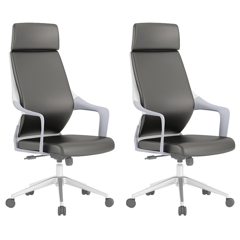 Chaise de bureau moderne en maille/cuir, chaise de conférence à dossier haut avec roulettes