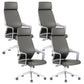 Chaise de bureau moderne en maille/cuir, chaise de conférence à dossier haut avec roulettes