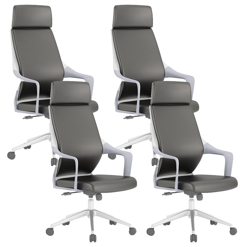 Chaise de bureau moderne en maille/cuir, chaise de conférence à dossier haut avec roulettes