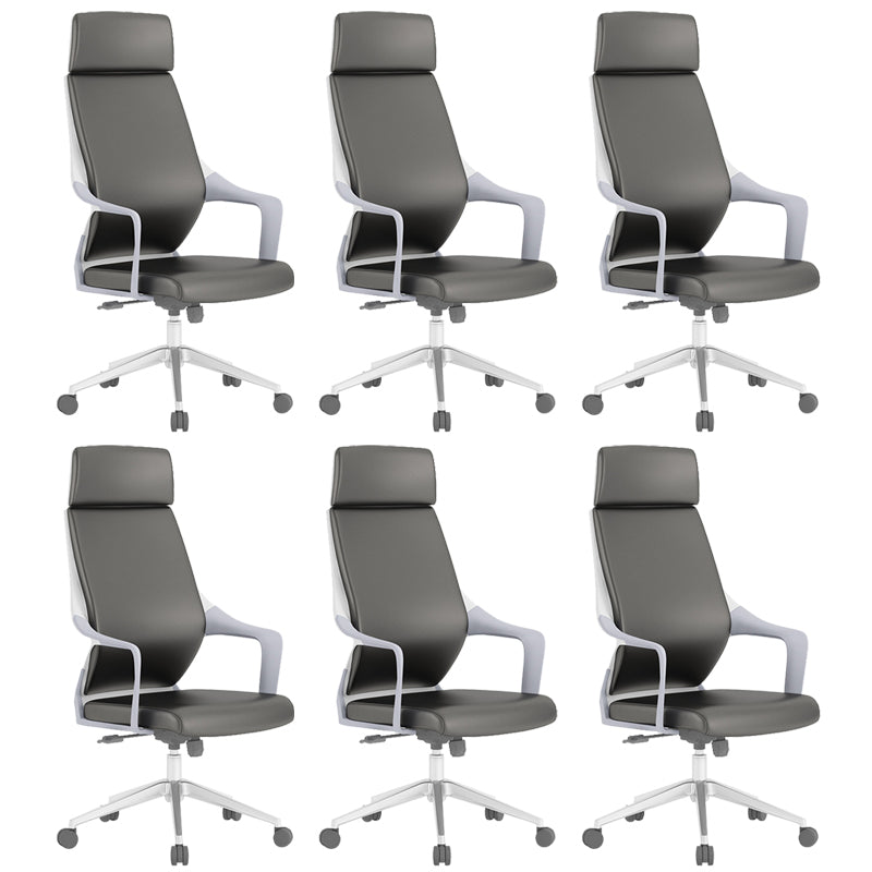 Chaise de bureau moderne en maille/cuir, chaise de conférence à dossier haut avec roulettes
