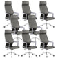 Chaise de bureau moderne en maille/cuir, chaise de conférence à dossier haut avec roulettes