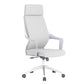 Chaise de bureau moderne en maille/cuir, chaise de conférence à dossier haut avec roulettes