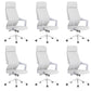Chaise de bureau moderne en maille/cuir, chaise de conférence à dossier haut avec roulettes