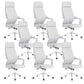 Chaise de bureau moderne en maille/cuir, chaise de conférence à dossier haut avec roulettes