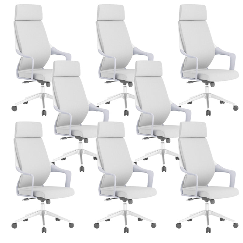 Chaise de bureau moderne en maille/cuir, chaise de conférence à dossier haut avec roulettes