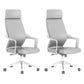 Chaise de bureau moderne en maille/cuir, chaise de conférence à dossier haut avec roulettes