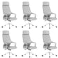 Chaise de bureau moderne en maille/cuir, chaise de conférence à dossier haut avec roulettes