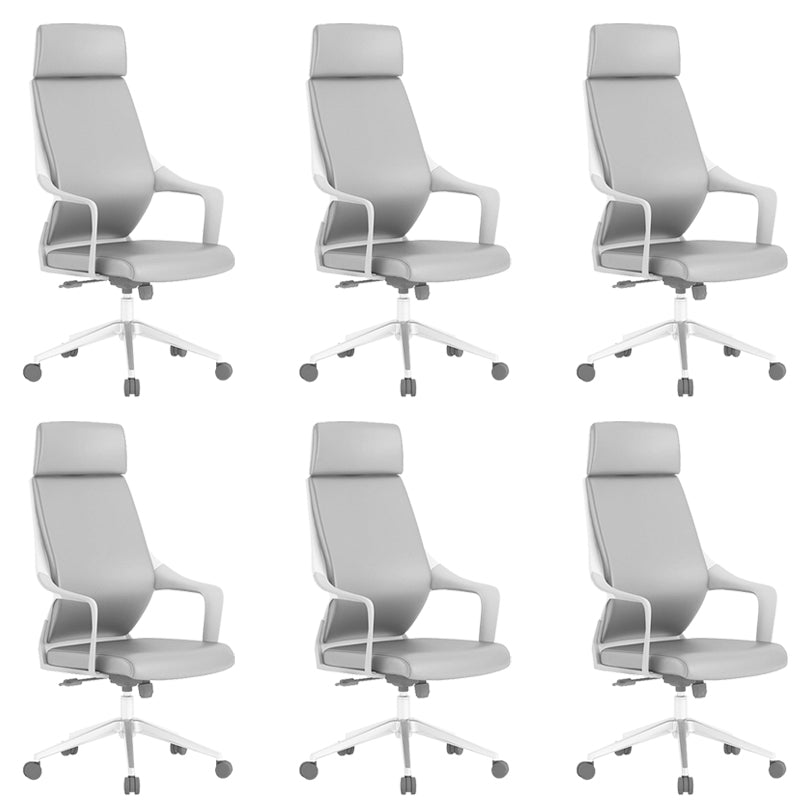 Chaise de bureau moderne en maille/cuir, chaise de conférence à dossier haut avec roulettes