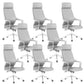 Chaise de bureau moderne en maille/cuir, chaise de conférence à dossier haut avec roulettes