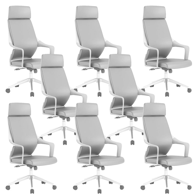 Chaise de bureau moderne en maille/cuir, chaise de conférence à dossier haut avec roulettes