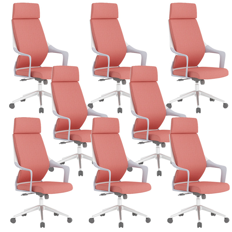 Chaise de bureau moderne en maille/cuir, chaise de conférence à dossier haut avec roulettes
