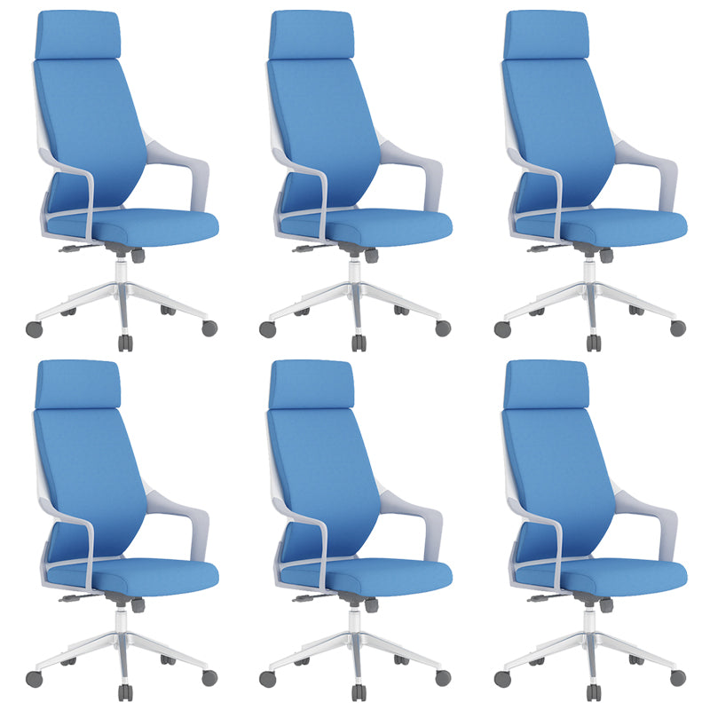 Chaise de bureau moderne en maille/cuir, chaise de conférence à dossier haut avec roulettes