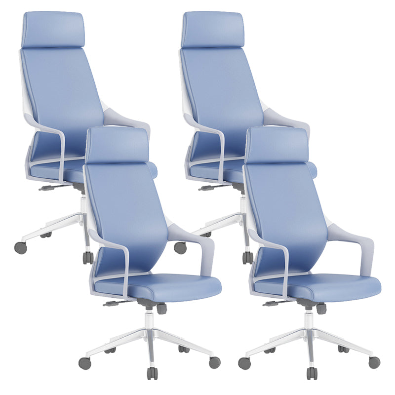 Chaise de bureau moderne en maille/cuir, chaise de conférence à dossier haut avec roulettes