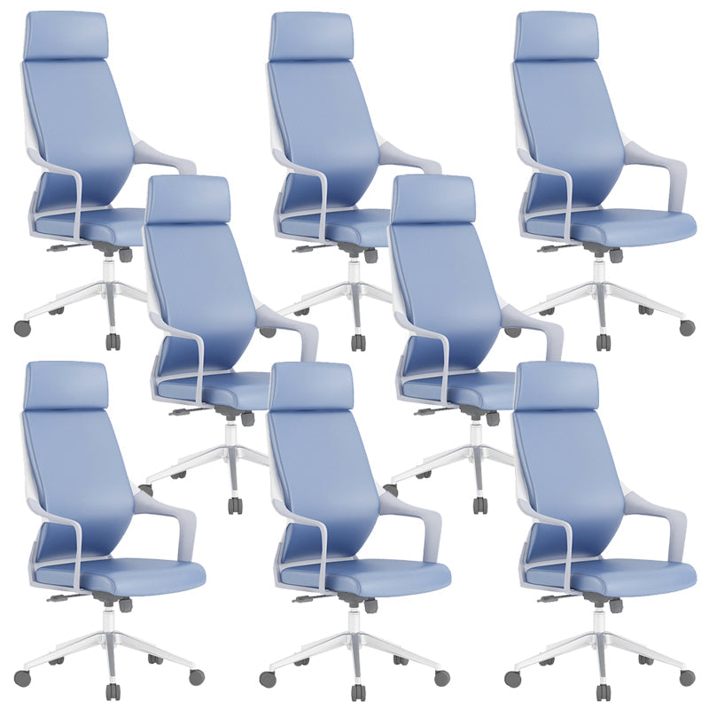 Chaise de bureau moderne en maille/cuir, chaise de conférence à dossier haut avec roulettes