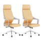 Chaise de bureau moderne en maille/cuir, chaise de conférence à dossier haut avec roulettes
