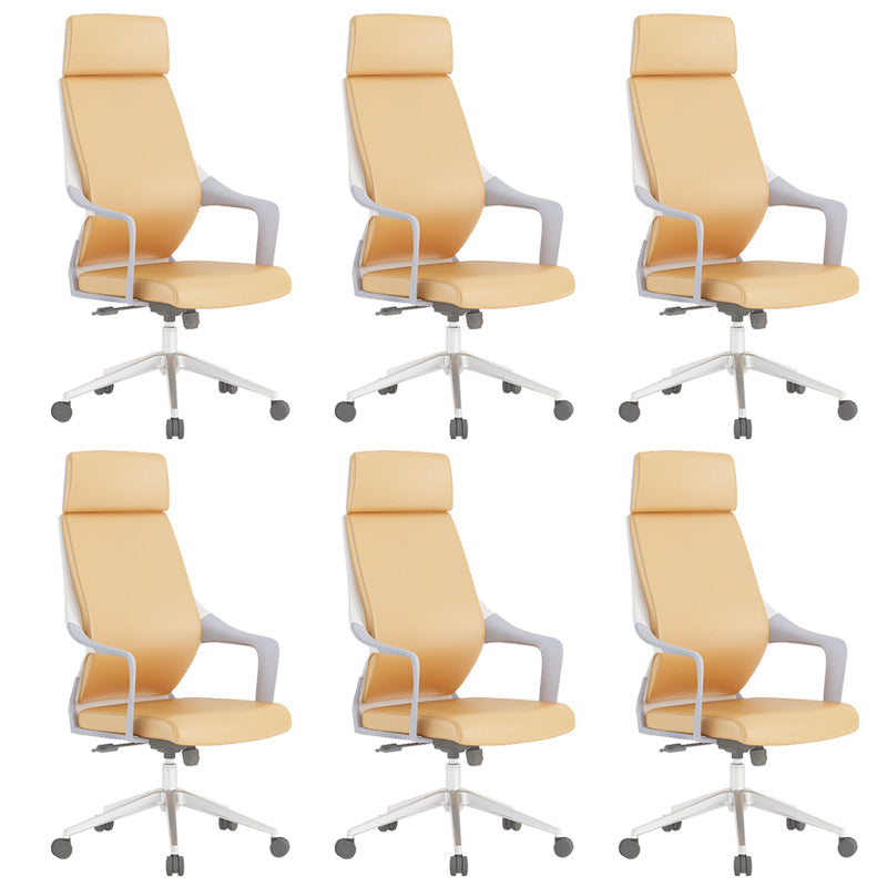 Chaise de bureau moderne en maille/cuir, chaise de conférence à dossier haut avec roulettes