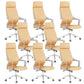 Chaise de bureau moderne en maille/cuir, chaise de conférence à dossier haut avec roulettes