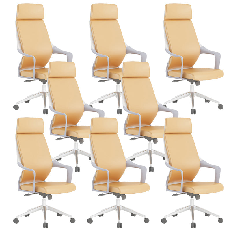 Chaise de bureau moderne en maille/cuir, chaise de conférence à dossier haut avec roulettes