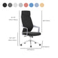 Chaise de bureau moderne en maille/cuir, chaise de conférence à dossier haut avec roulettes
